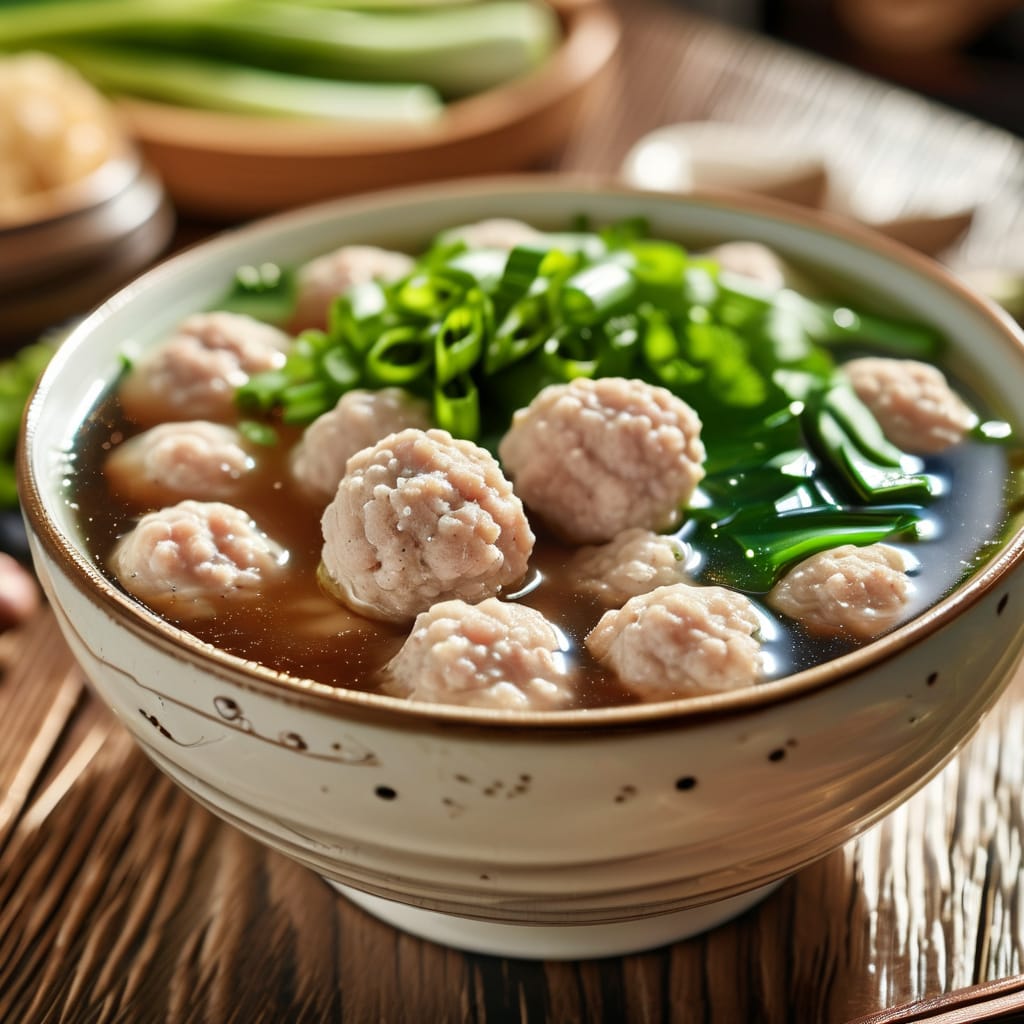 生汆丸子汤