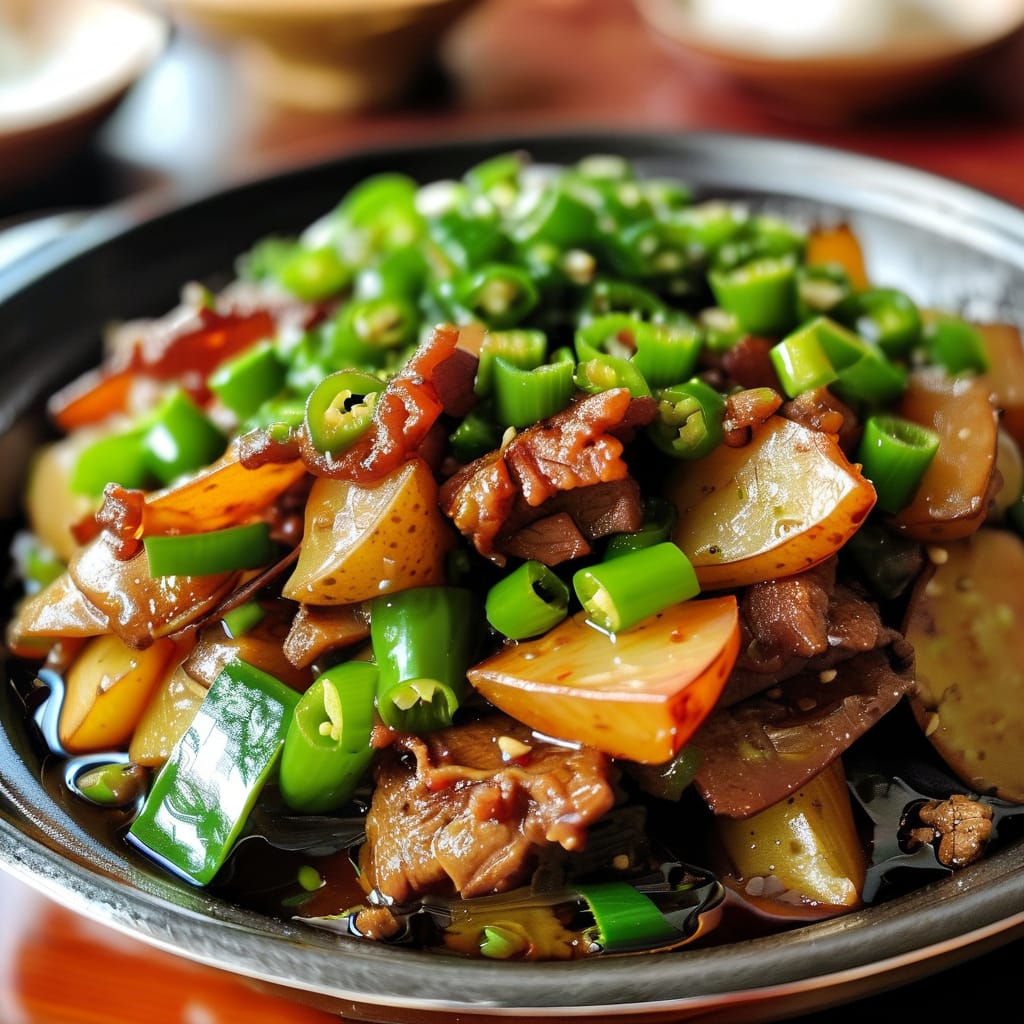 青椒土豆炒肉